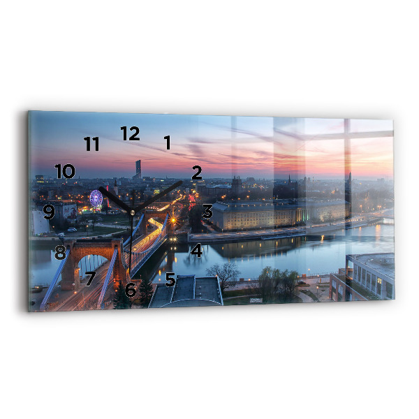 Zegar ścienny poziomy Wrocław z drona