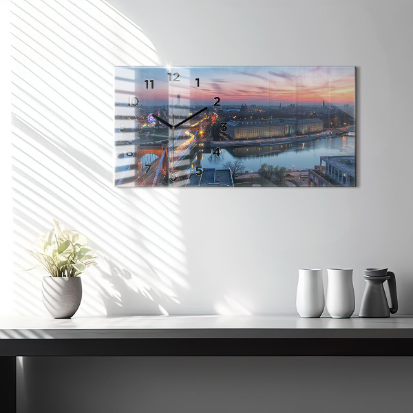 Zegar ścienny poziomy Wrocław z drona