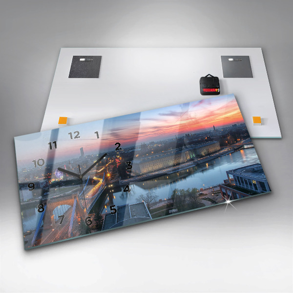 Zegar ścienny poziomy Wrocław z drona