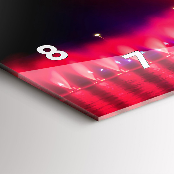 Zegar ścienny poziomy Wrocławska fontanna nocą