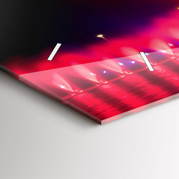 Zegar ścienny poziomy Wrocławska fontanna nocą