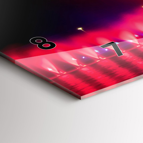 Zegar ścienny poziomy Wrocławska fontanna nocą