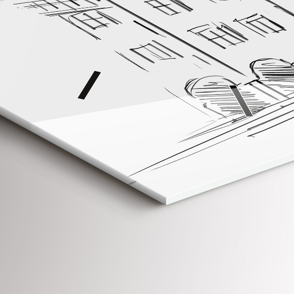 Zegar szklany poziomy Szkic starego miasta Poznań