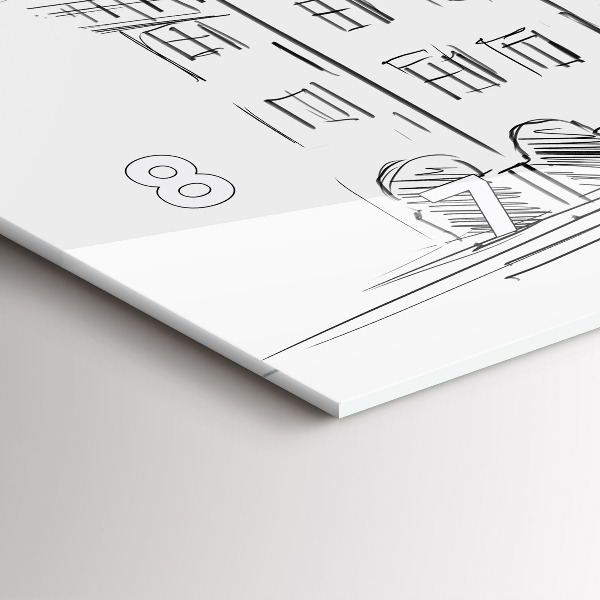 Zegar szklany poziomy Szkic starego miasta Poznań