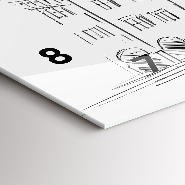 Zegar szklany poziomy Szkic starego miasta Poznań