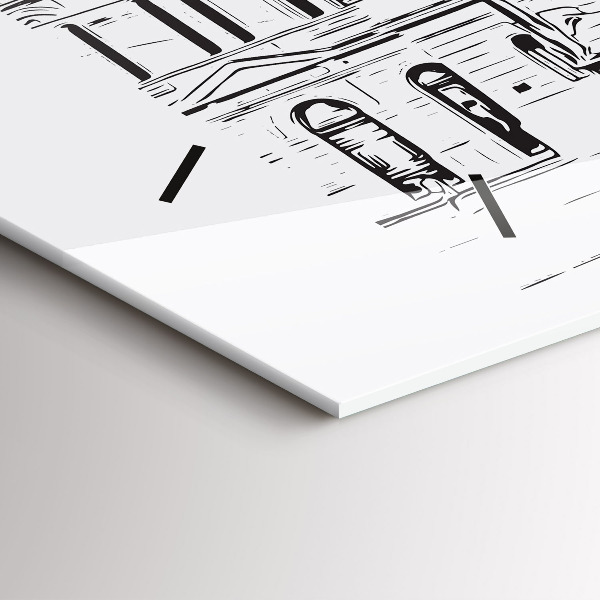 Zegar szklany poziomy Ilustracja miasta Poznań