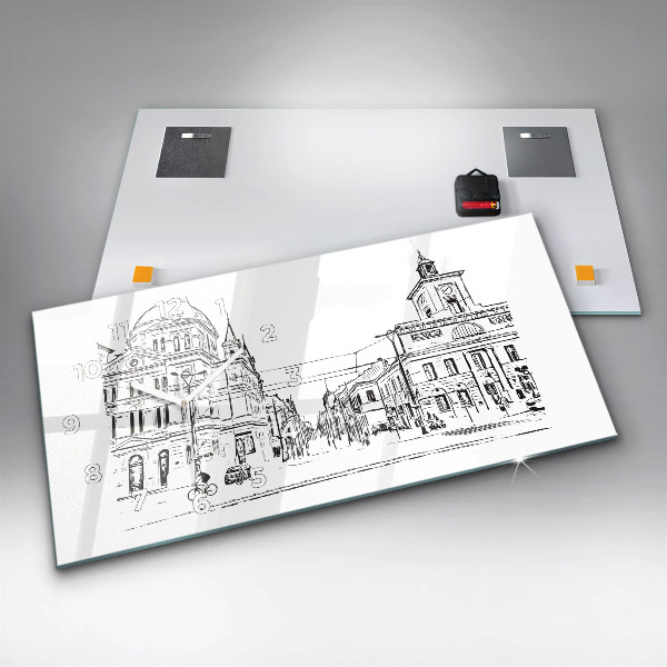 Zegar szklany poziomy Ilustracja miasta Poznań