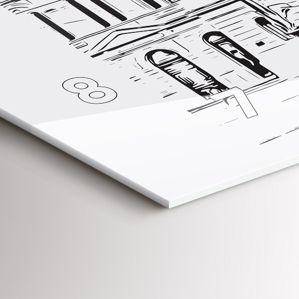 Zegar szklany poziomy Ilustracja miasta Poznań