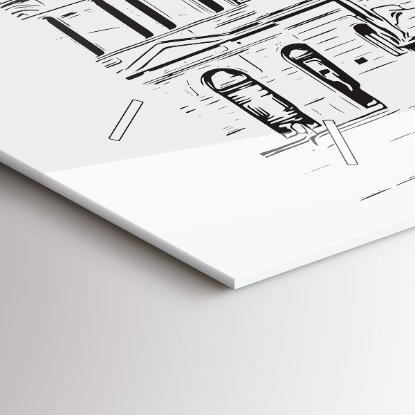 Zegar szklany poziomy Ilustracja miasta Poznań