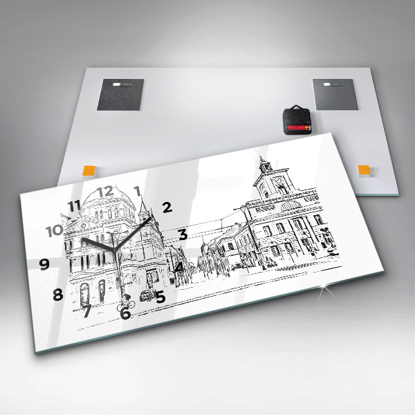 Zegar szklany poziomy Ilustracja miasta Poznań