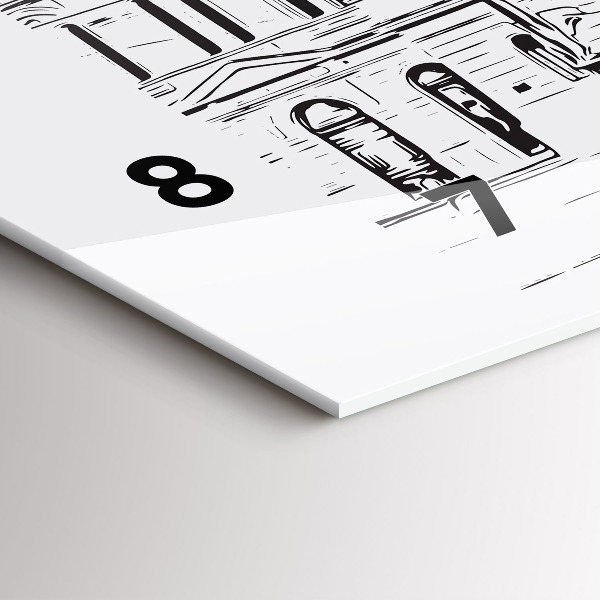 Zegar szklany poziomy Ilustracja miasta Poznań