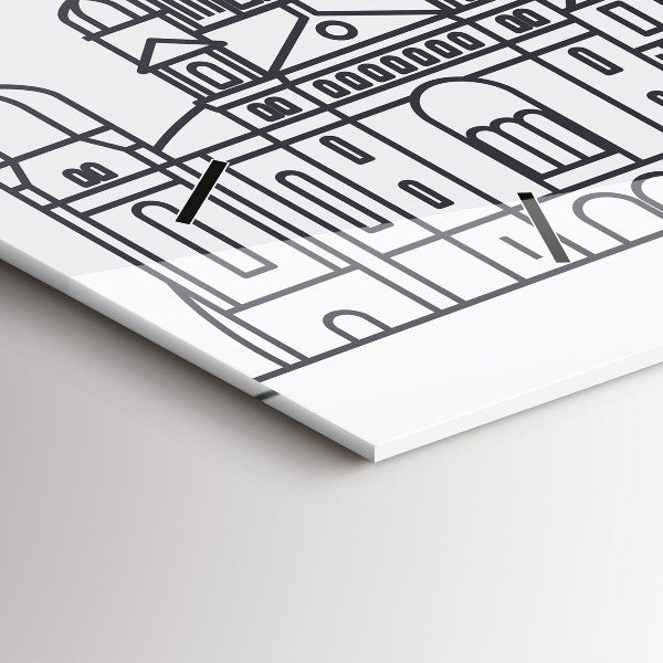 Zegar ścienny poziomy Łódź architektura panorama