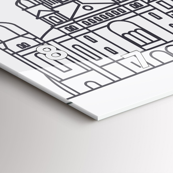 Zegar ścienny poziomy Łódź architektura panorama