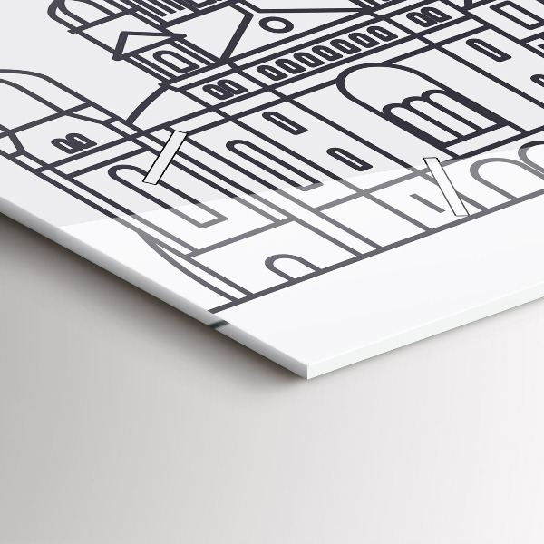 Zegar ścienny poziomy Łódź architektura panorama