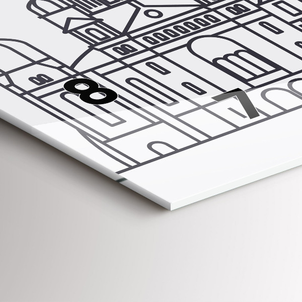 Zegar ścienny poziomy Łódź architektura panorama