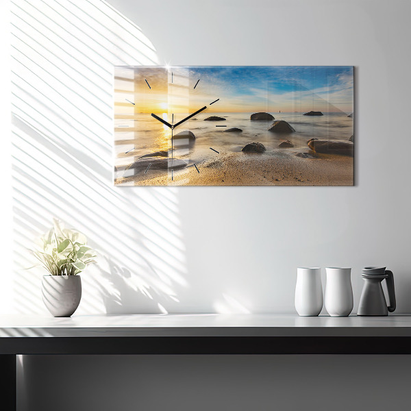 Zegar szklany poziomy Wschód słońca Morze Bałtyckie