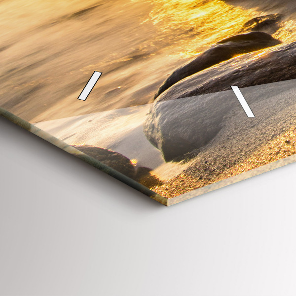 Zegar szklany poziomy Wschód słońca Morze Bałtyckie