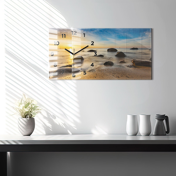 Zegar szklany poziomy Wschód słońca Morze Bałtyckie