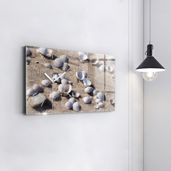 Zegar ścienny poziomy Muszelki na plaży