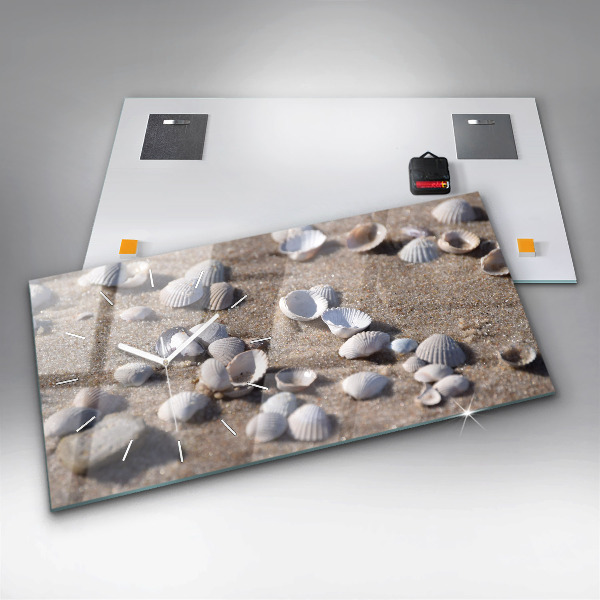 Zegar ścienny poziomy Muszelki na plaży