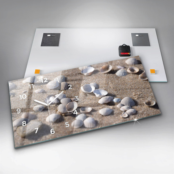 Zegar ścienny poziomy Muszelki na plaży