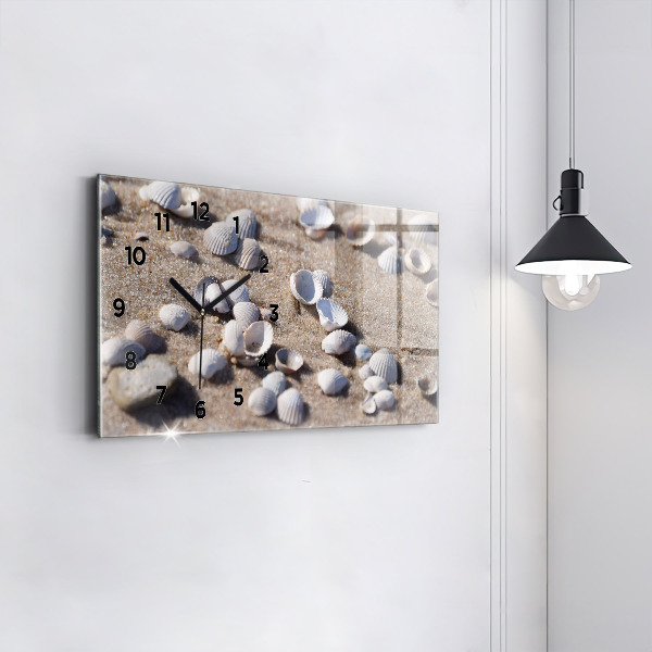 Zegar ścienny poziomy Muszelki na plaży