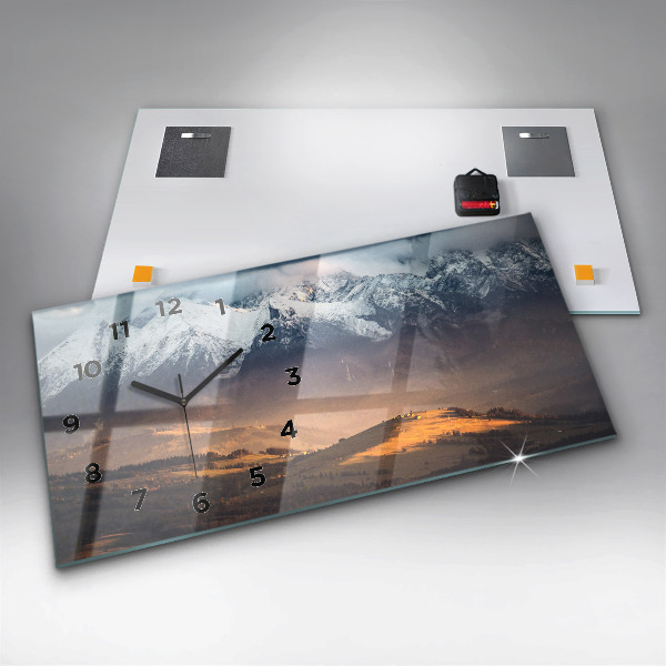 Zegar poziomy Tatry zimą panorama górska