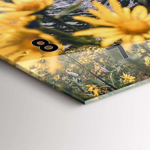 Zegar poziomy Łąka kwiaty w górach