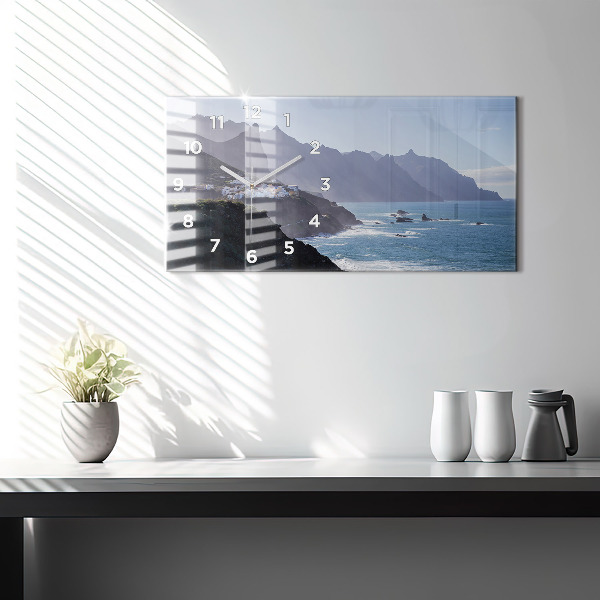 Zegar poziomy Góry przy oceanie