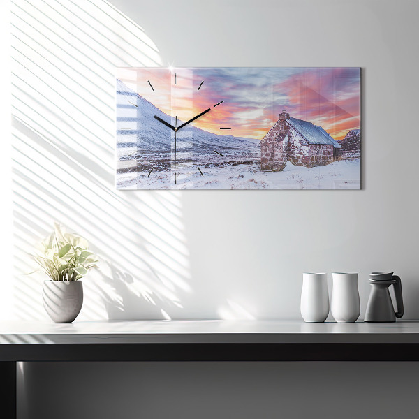 Zegar poziomy Domek w górach