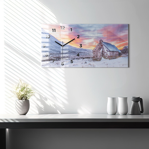 Zegar poziomy Domek w górach