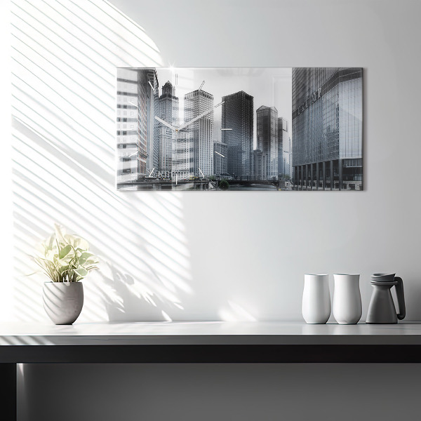 Zegar poziomy Łódź z panoramą miasta