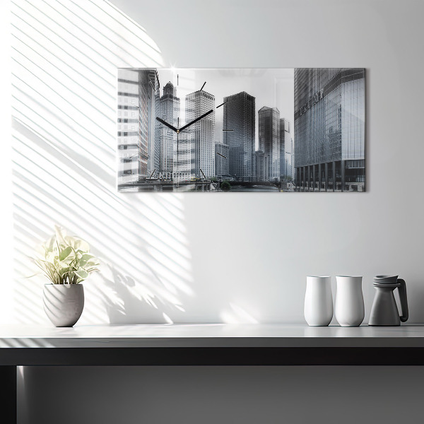 Zegar poziomy Łódź z panoramą miasta