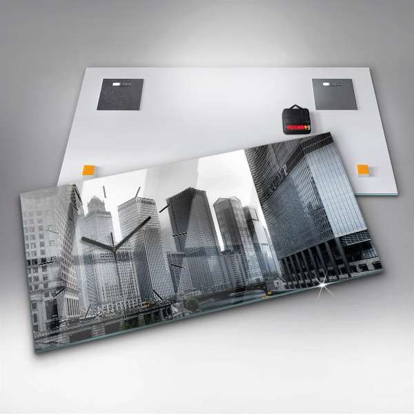 Zegar poziomy Łódź z panoramą miasta