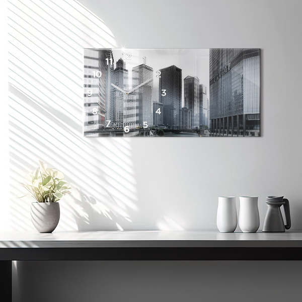 Zegar poziomy Łódź z panoramą miasta