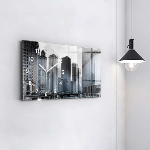 Zegar poziomy Łódź z panoramą miasta