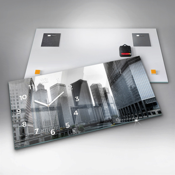 Zegar poziomy Łódź z panoramą miasta