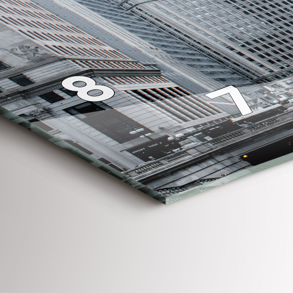 Zegar poziomy Łódź z panoramą miasta