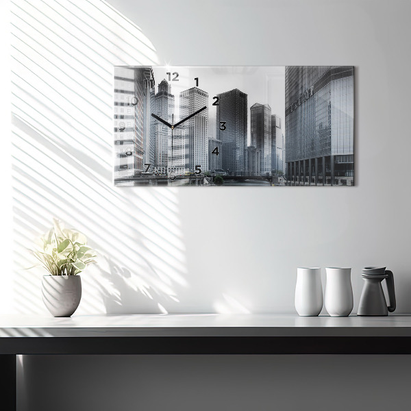 Zegar poziomy Łódź z panoramą miasta