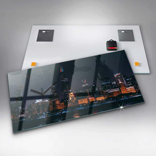 Zegar poziomy Pejzaż miejski Chicago