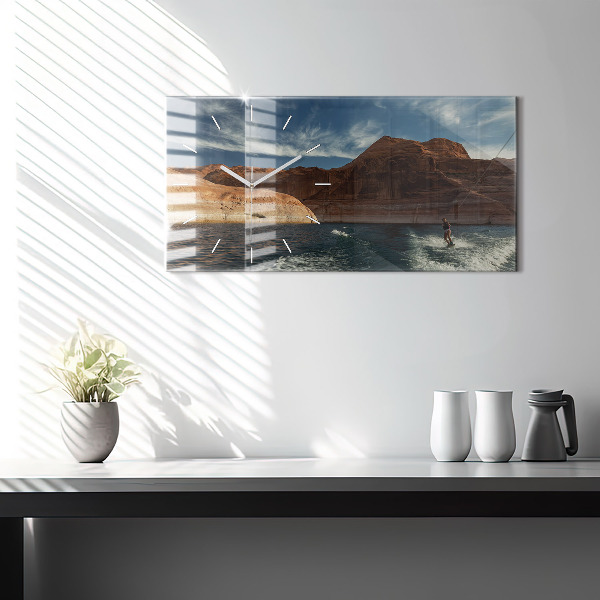 Zegar poziomy Osoba na nartach wodnych