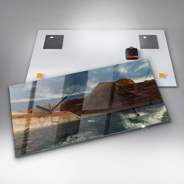 Zegar poziomy Osoba na nartach wodnych