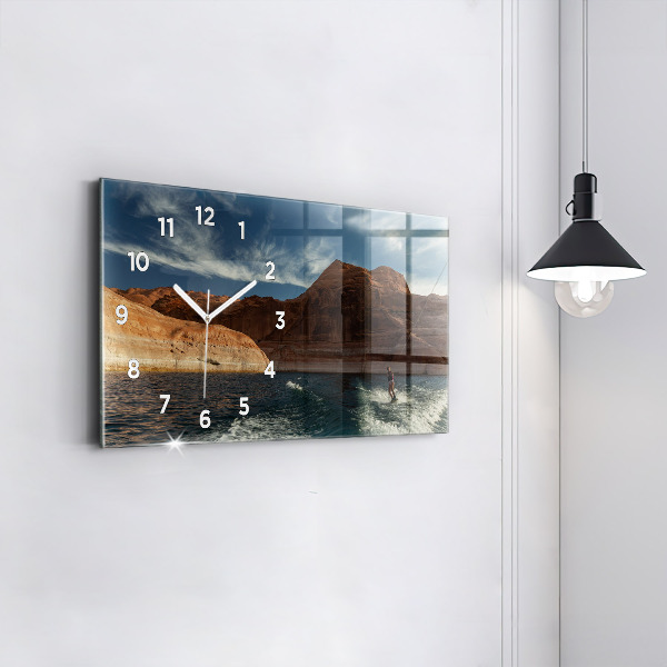 Zegar poziomy Osoba na nartach wodnych