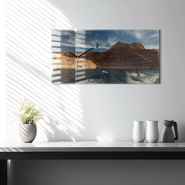 Zegar poziomy Osoba na nartach wodnych