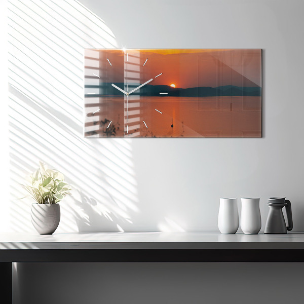 Zegar poziomy Jezioro Balaton wieczorem