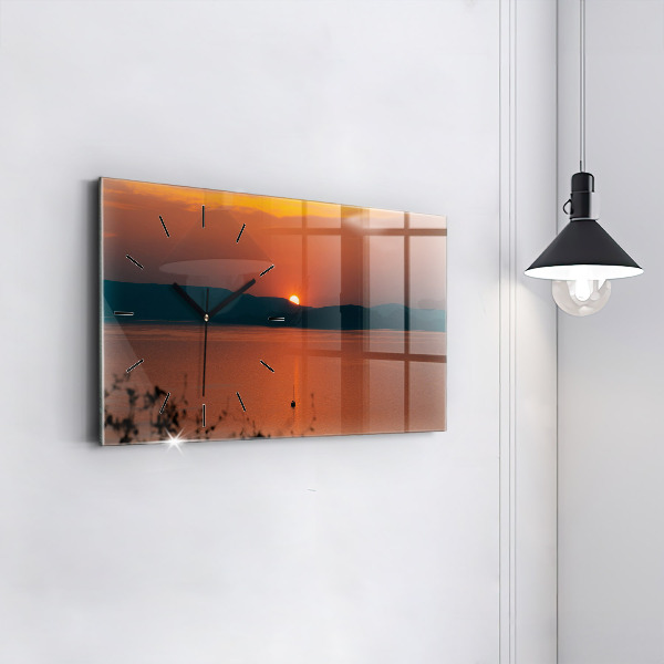 Zegar poziomy Jezioro Balaton wieczorem