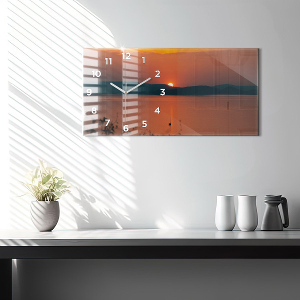 Zegar poziomy Jezioro Balaton wieczorem