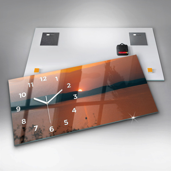 Zegar poziomy Jezioro Balaton wieczorem