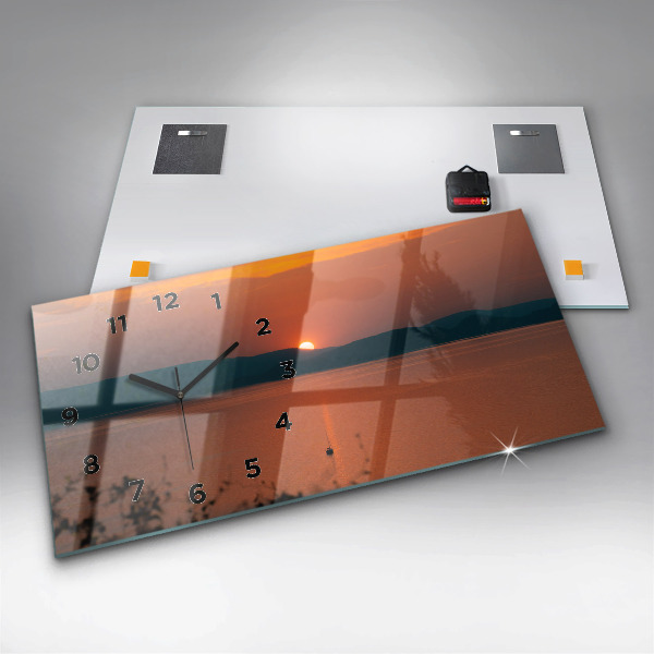 Zegar poziomy Jezioro Balaton wieczorem