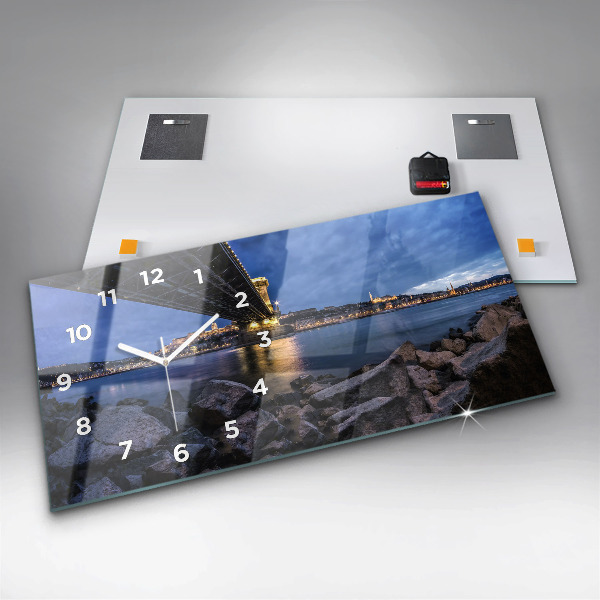 Zegar poziomy Skalisty brzeg pod mostem